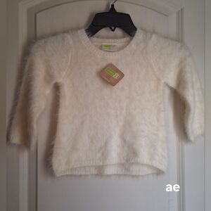 crazy 8 Fuzzy Sparkle Star Sweater Soft Sz 2t Ivory Casual‎ Cozzy